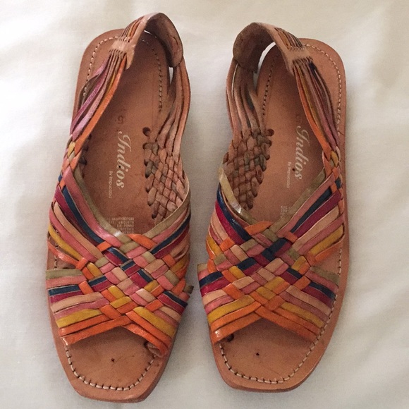 Authentic Mexican Leather Huarache Sandals Size 8